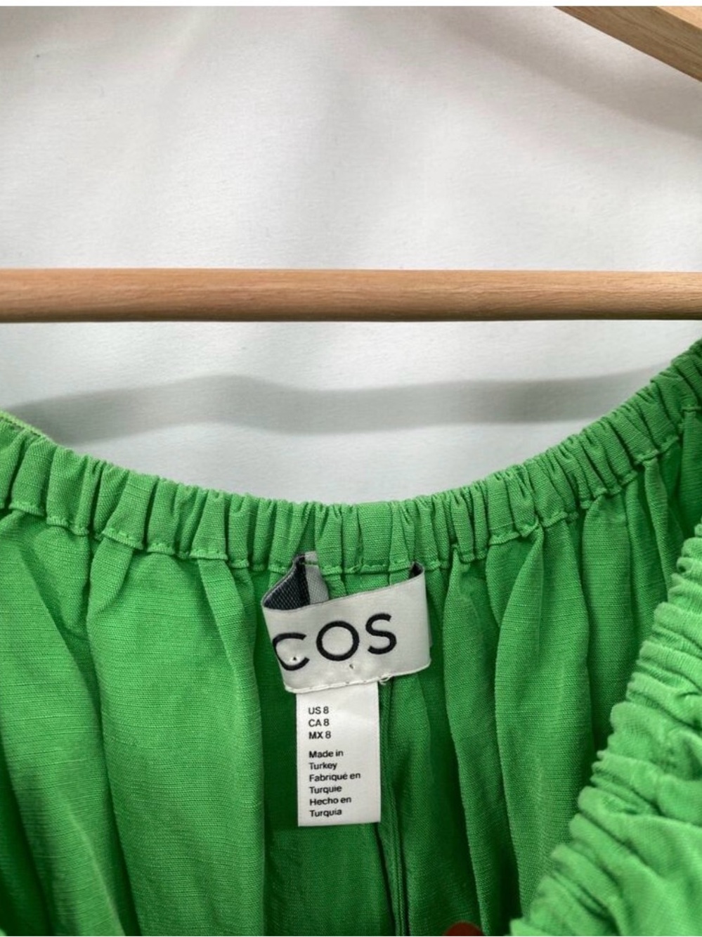 COS Off-Shoulder Green Midi Dress - Picture 4 of 4